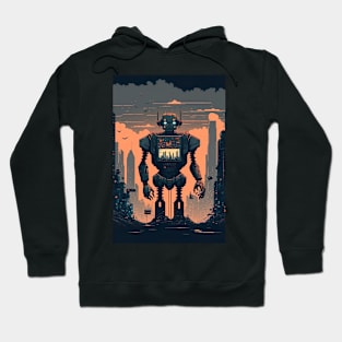 Giant futuristic robot attacking the city Hoodie